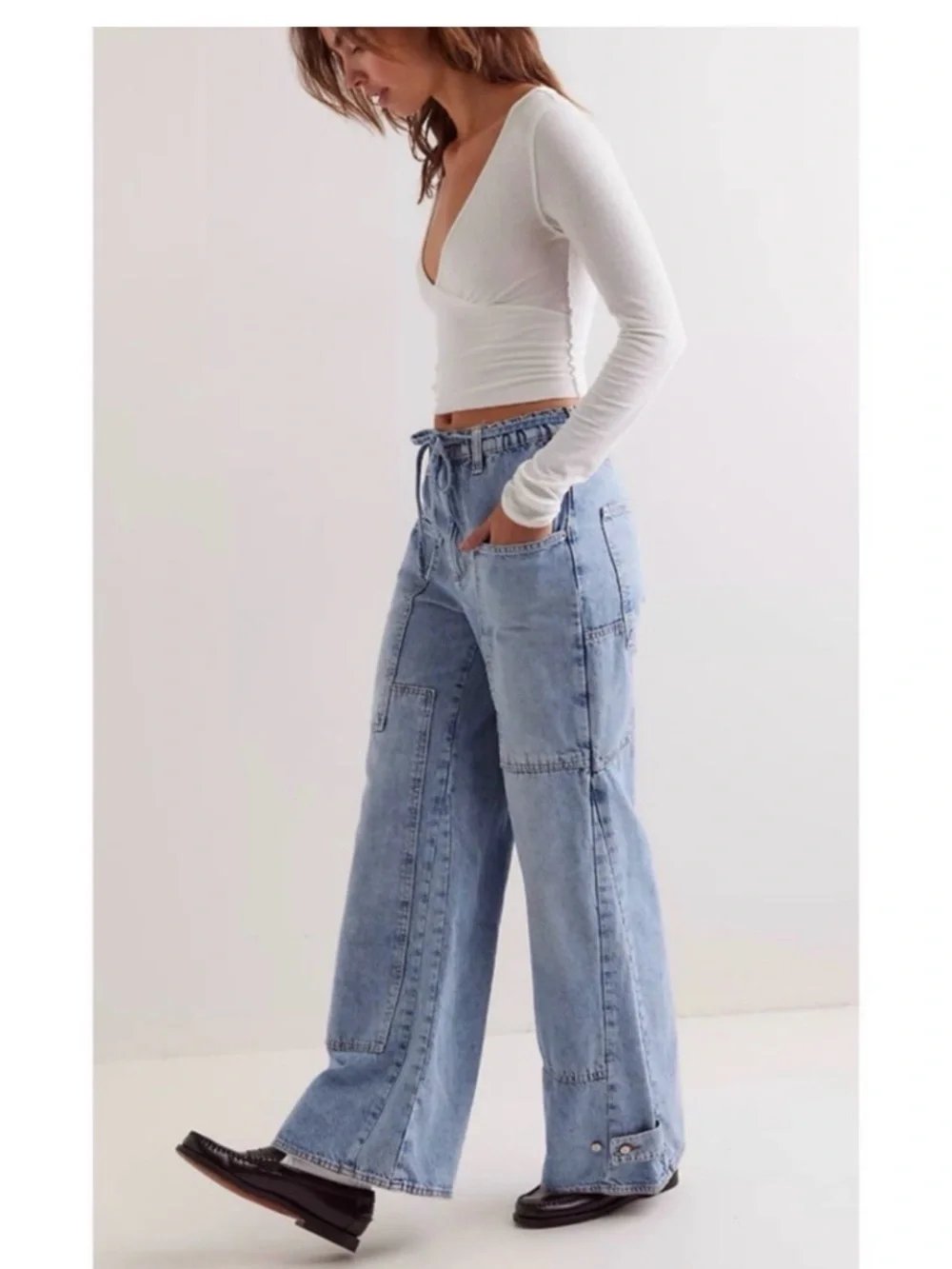 NWT We the Free crvy Outlaw jeans Sz large - Picture 5 of 10